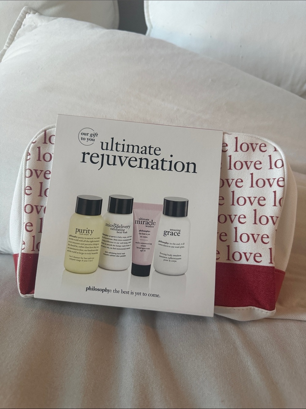 Philosophy Ultimate Rejuvenation Set with Pink & Cream Love Pouch
